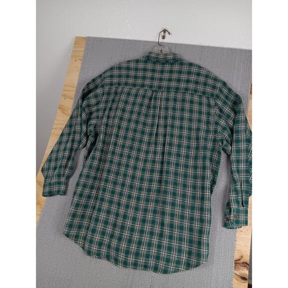Moose Creek Heavy Linen Shirt Mens XL Green Plaid Button Down Relaxed Outdoors - Picture 8 of 13